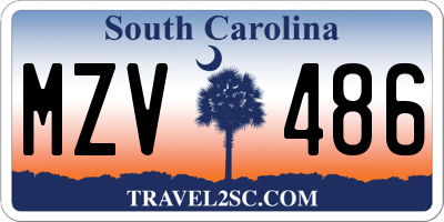 SC license plate MZV486