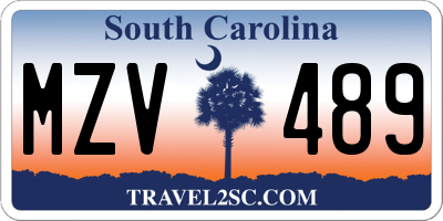 SC license plate MZV489
