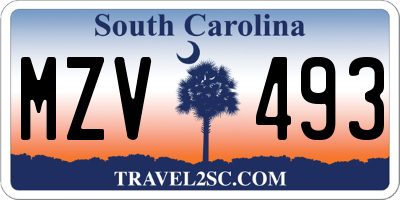 SC license plate MZV493