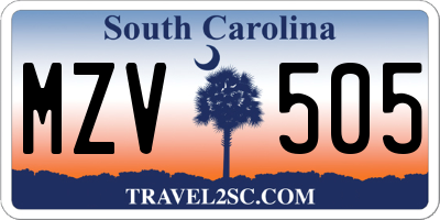 SC license plate MZV505