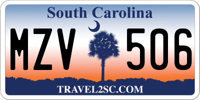 SC license plate MZV506