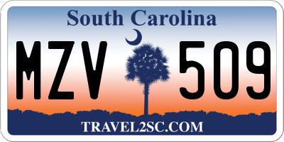SC license plate MZV509