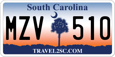 SC license plate MZV510