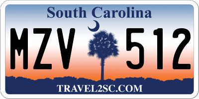 SC license plate MZV512