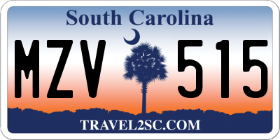 SC license plate MZV515