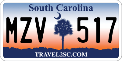 SC license plate MZV517