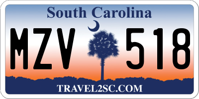 SC license plate MZV518