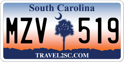 SC license plate MZV519