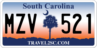 SC license plate MZV521