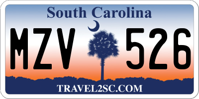 SC license plate MZV526
