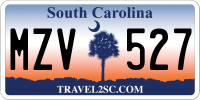 SC license plate MZV527