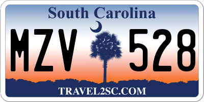 SC license plate MZV528