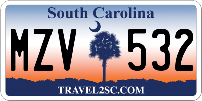 SC license plate MZV532