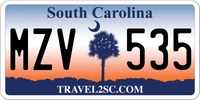SC license plate MZV535