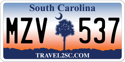 SC license plate MZV537