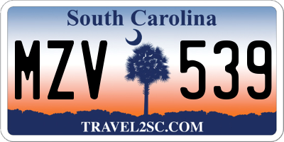 SC license plate MZV539