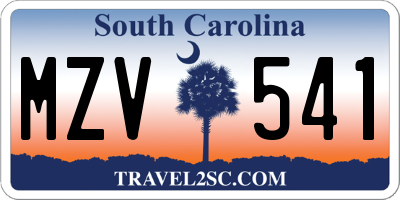 SC license plate MZV541
