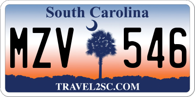 SC license plate MZV546