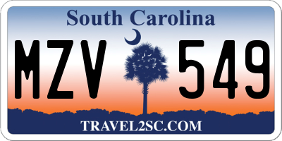 SC license plate MZV549