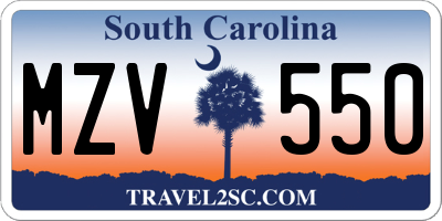 SC license plate MZV550