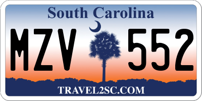 SC license plate MZV552