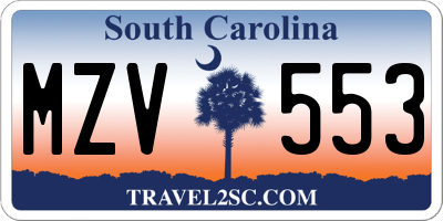 SC license plate MZV553