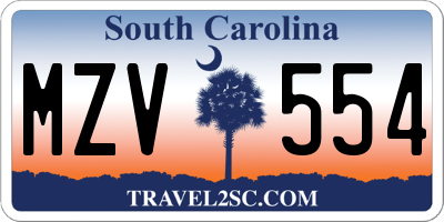 SC license plate MZV554