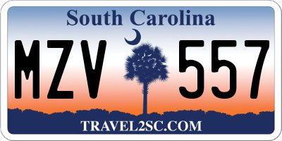 SC license plate MZV557