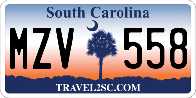 SC license plate MZV558