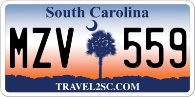 SC license plate MZV559