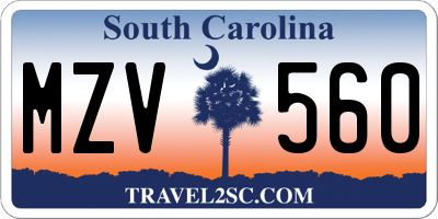 SC license plate MZV560