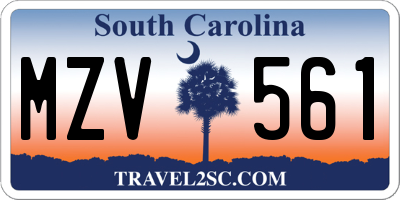 SC license plate MZV561