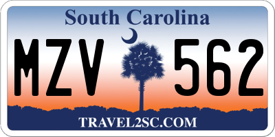 SC license plate MZV562