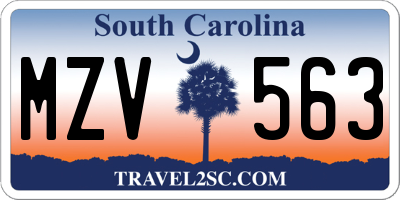 SC license plate MZV563
