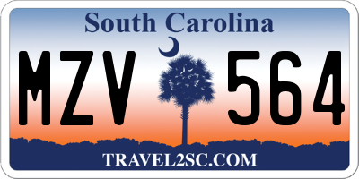 SC license plate MZV564