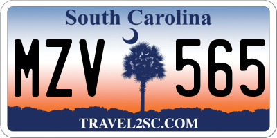 SC license plate MZV565