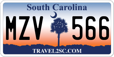 SC license plate MZV566