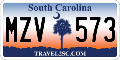 SC license plate MZV573