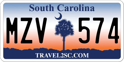 SC license plate MZV574