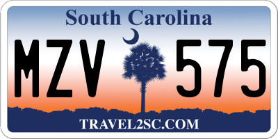 SC license plate MZV575