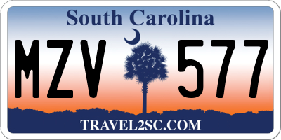SC license plate MZV577