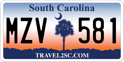 SC license plate MZV581