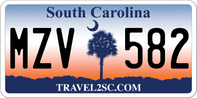 SC license plate MZV582
