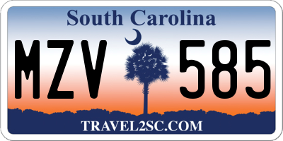 SC license plate MZV585