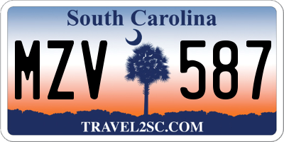 SC license plate MZV587