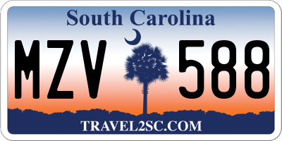 SC license plate MZV588
