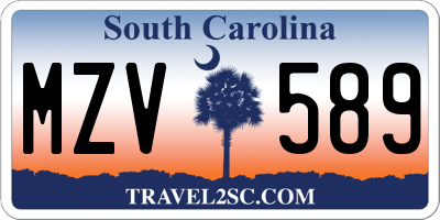 SC license plate MZV589