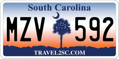 SC license plate MZV592