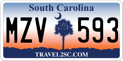 SC license plate MZV593