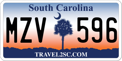 SC license plate MZV596